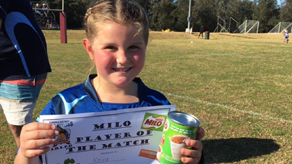 GREAT PLAY:  Last week's U8s Milo Match Player Keira Chamberlain also had a great game on Saturday against Tathra.
