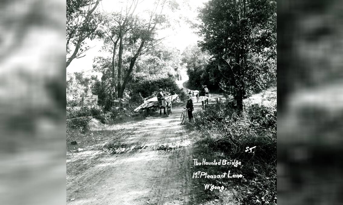 The Haunted Bridge, Mt Pleasant Lane circa 1900. The lane is now part of Cabbage Tree Lane. Picture courtesy of Wollongong City Library and Illawarra Historical Society.