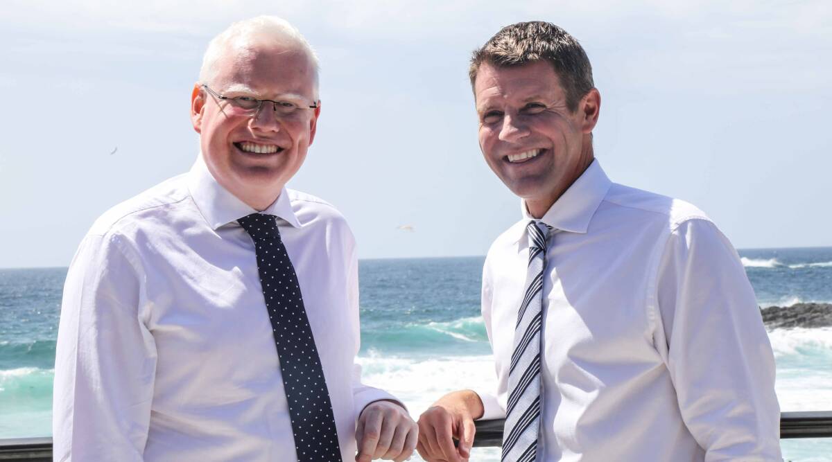 Kiama MP Gareth Ward with NSW Premier Mike Baird.