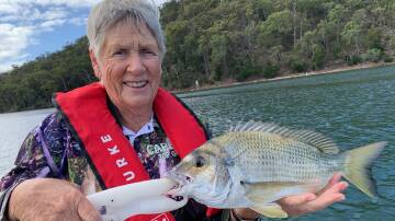 MBGLAC member Merrily Bell with a bream caught in Pambula Lake system. Picture supplied