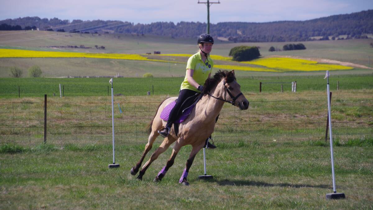 Jess Vincent rounds a turn at Delegate Pony Club.