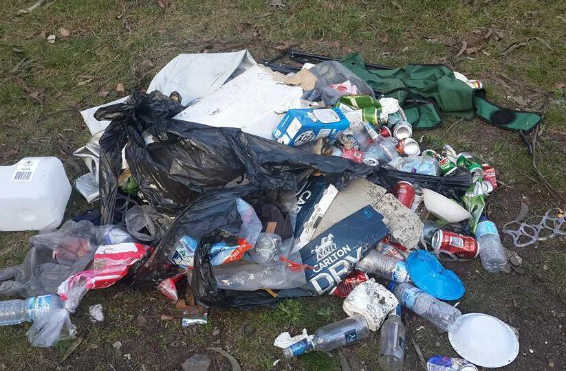 HAZARDOUS: Piles of rubbish left behind by campers in the region's national parks and forests have been discovered by fire authorities.