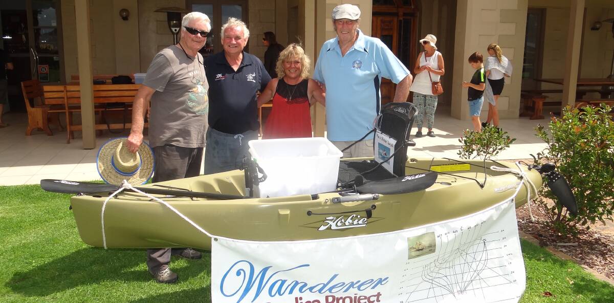 Wanderer raffle: Drawing the raffle are fundraising chairman Jon Gaul, Dave Brown, Kym Swan and president Morrie Lynch. Picture: Jim Morris