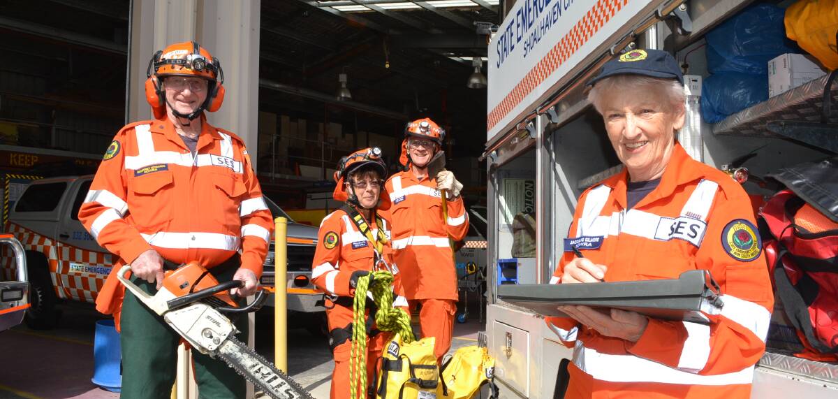 SHOW YOUR SUPPORT: SES Volunteers Geoff Edwards, Alex and Pauline Kitto and Jacqui Gilmore look forward to wear orange day.