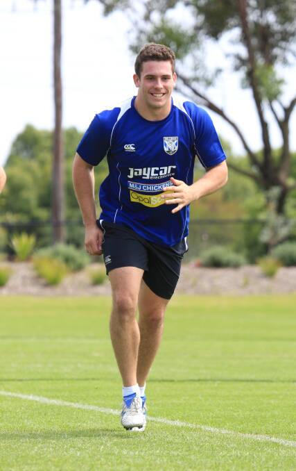 Nines selection: Canterbury-Bankstown Bulldogs back-rower Adam Elliott warms up at training ahead of this weekend's Auckland Nines. 
