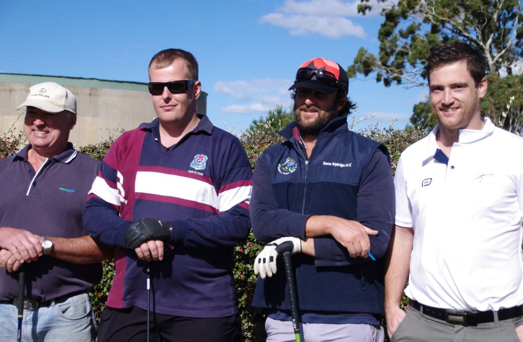 Preparing to head out on the golf course on Sunday are Ross Brown, Terry Ingram, Simon Stevens and James Tatham.