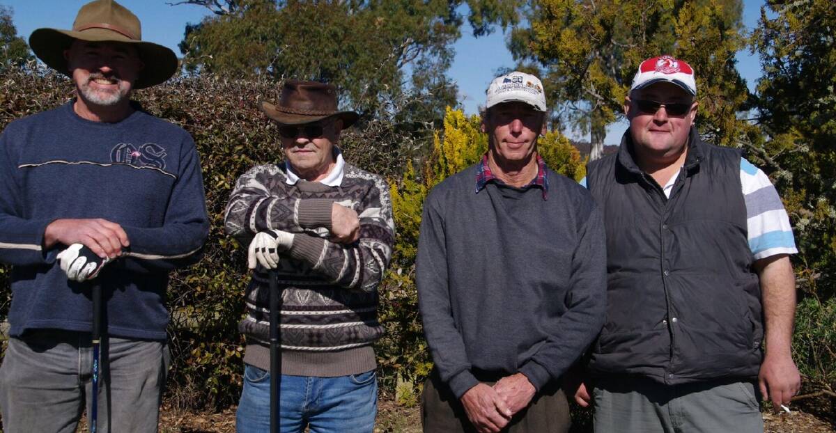 BOMBALA GOLF: Ross Brown, Merv Douch, Ray Fermor and Micheal Lidden get ready to play a round at Bombala Golf Club on the weekend.