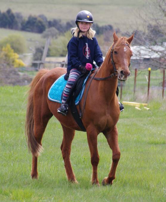 PONY CLUB: Delegate Pony Club rider Natalie Vincent on her pony Shaun going through their paces at the club rally on Sunday.
