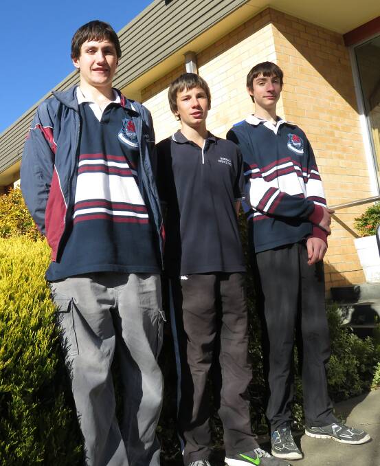 TOP RUNNERS: Thomas Regent, Jordan Rosten and Kurt Pajuczok represented Bombala High at the Regional Cross Country in Nowra and are now heading to compete at state.

​