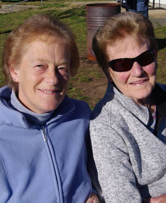 FOOTY FANS: Gail Giles and Ivy Skene settled in to watch the Bombala Blue Heelers face off against the Narooma Devils at Sunday's rugby league games in Bombala.