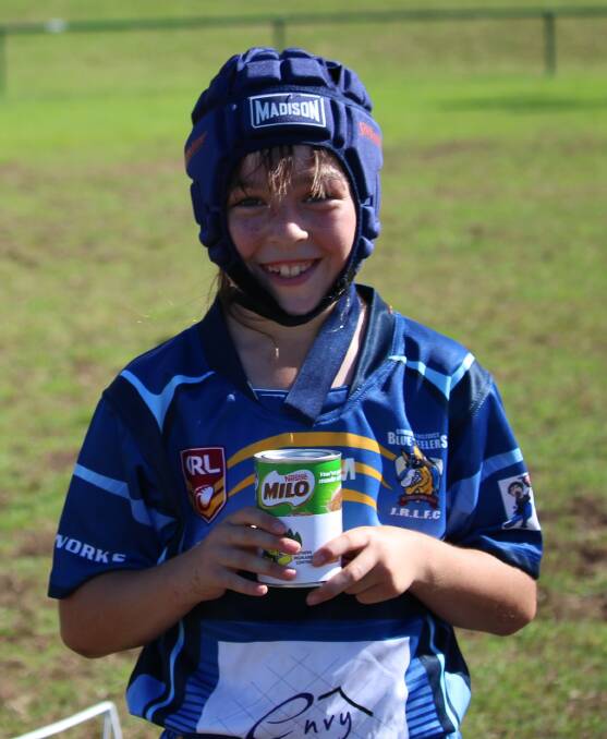 JUNIOR FOOTY: Bombala Junior Rugby League Milo Player of the Match was Lara Manning in the Under 9s against Batemans Bay Tigers at the Bay on Saturday.