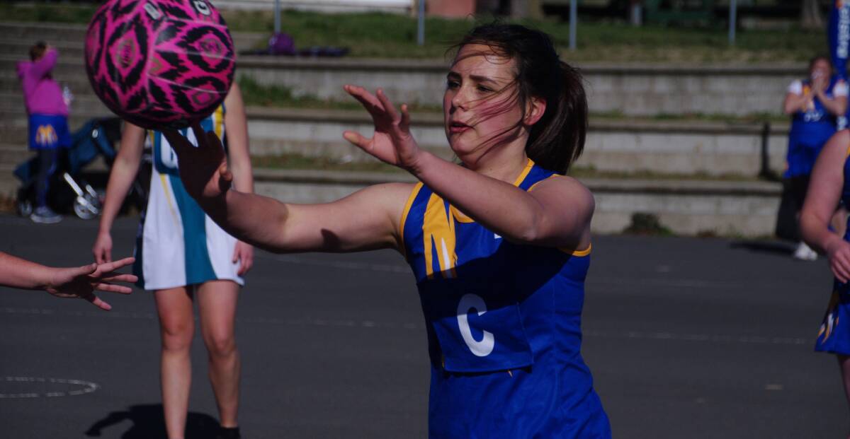 Netballer Georgia Jones in action against Merimbula and Bega during round two of the Sapphire Cup Challenge.