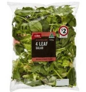 LETTUCE RECALL: One of the prepacked lettuce products that has been recalled by Coles because it may be infected with Salmonalla.