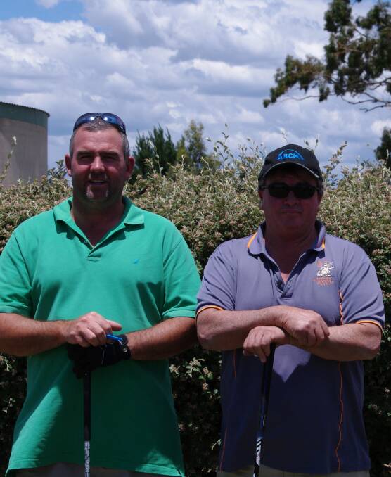 Getting ready for the first Chicken Run of the season at Bombala Golf Course on Saturday are Brad Yelds and Tony Brady.