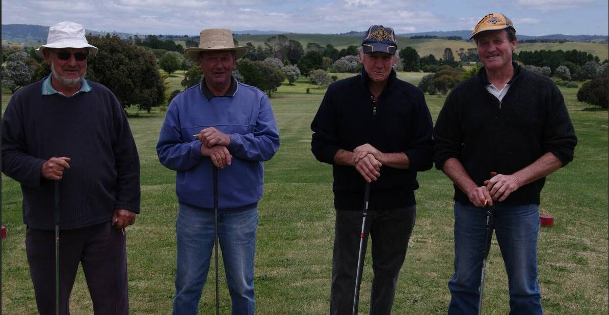DELEGATE GOLF CLUB: Keven Callaway, Allan Standen, Doug Cameron and Stephen Reed ready to tee off at Delegate Country Club on the weekend.