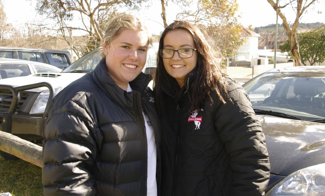 Yasmin Williams and Ash Steinke of Cooma spent the day at the football in Bombala on Sunday.