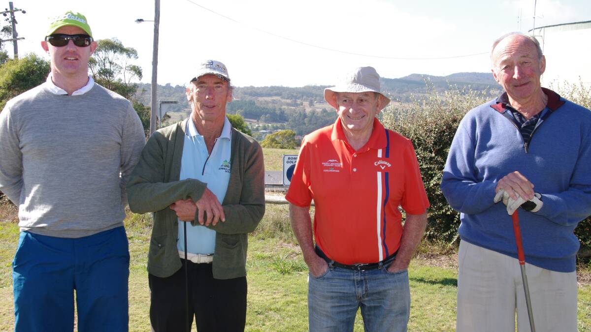 Andrew O'Keeffe, Ray Fermor, John Bottrill and John Vincent get ready to play a round at Bombala Golf Course recently.