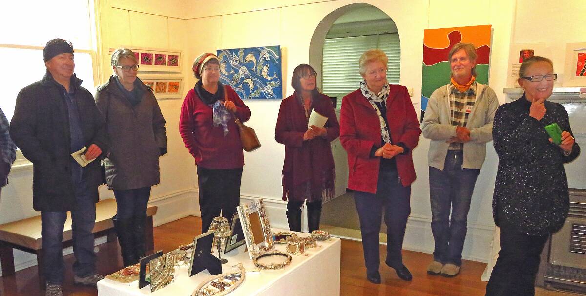 Visitors and guests at the official opening of Delegate's Bundian Way and Borderline Galleries new exhibitions on Saturday.