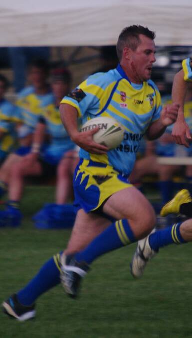 RESERVES: Bombala Reserve player Mick Sullivan scored some classy tries during Saturday's game against the Cooma Stallions with Bombala defeating Cooma 30-0.