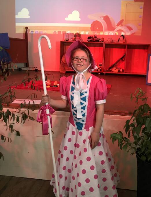 Delegate Public School student Emily Gilbert plays the part of Little Bo Peep in the school's production of Toy Story.