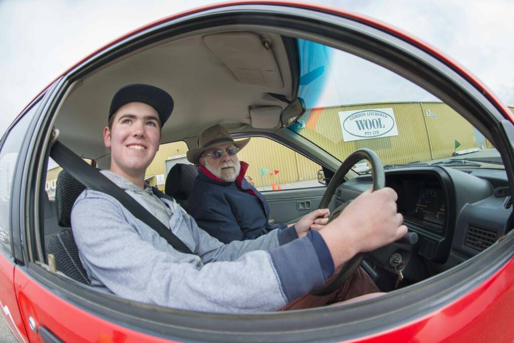 CAMS DRIVER: An enthusiast student driver with Cooma Car Club instructor Ron Knight learning car control to get his CAMS licence, providing driving skills for life.