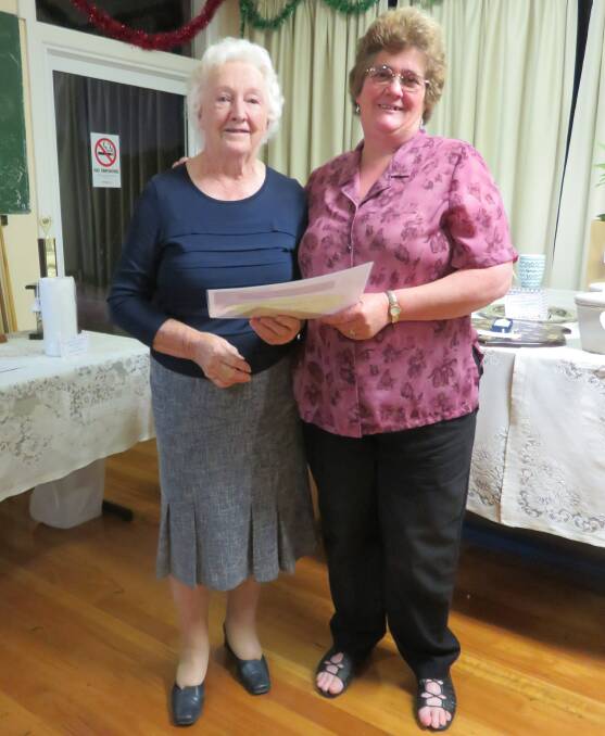 Bombala Golf Club Women's Club Champion Joy Douch with ladies president Betty Crawford, left, at Bombala Golf Club's presentation night.