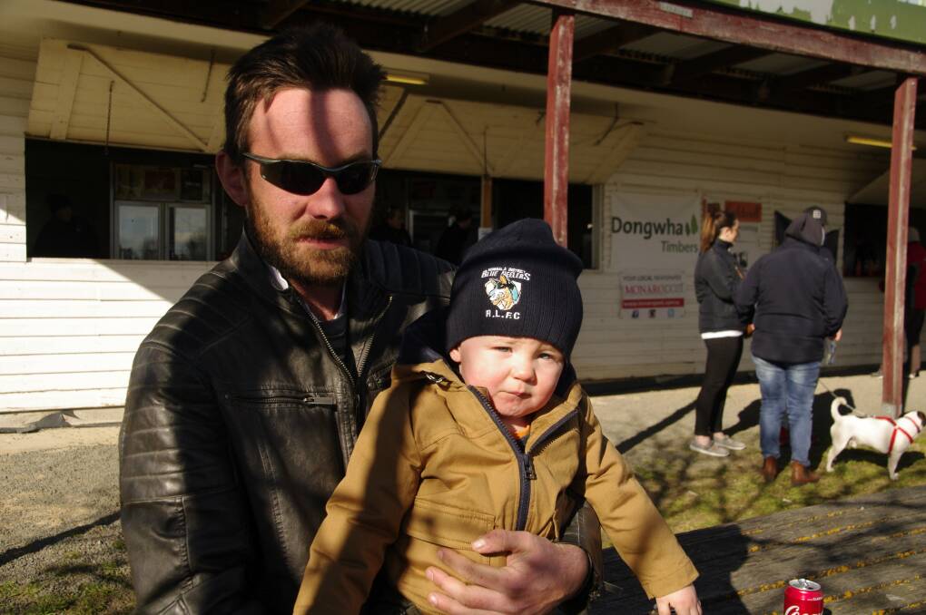 John and Liam Guthrie were all rugged up when they went to the footy at Bombala Showground and watched the Blue Heelers win against the Narooma Devils.