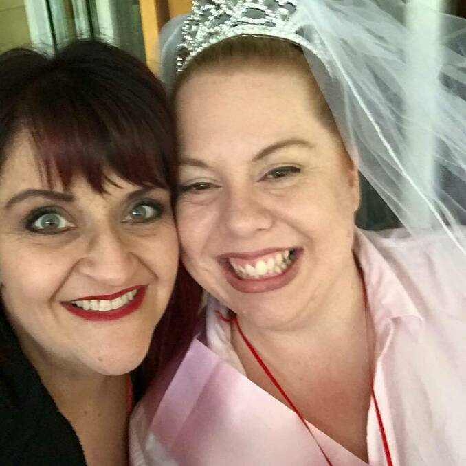 OPTIMISTIC: Bride-to-be Rowena Willson with Kelly Martin at her Hen's Night. 