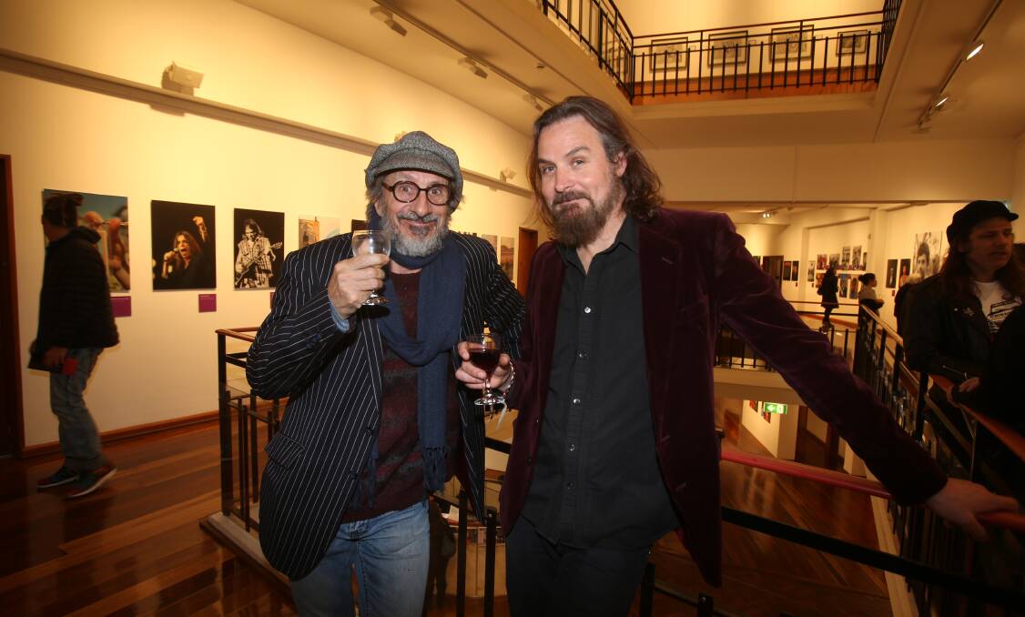 Tony Mott and Richie Lewis at the Wollongong Art Gallery. Picture: Robert Peet