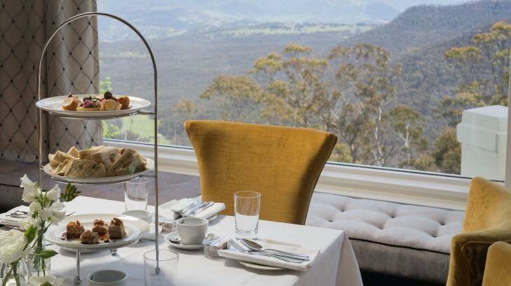 A tasty view: High tea is served with stunning scenery in the background. Photo: Cole Bennetts