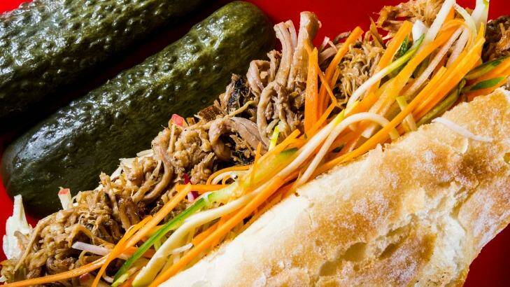 Pulled pork and coleslaw would put your salad to shame.  Photo: David Reist