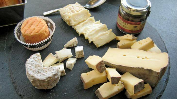 Cheese tasting platter at Fromagerie Laurent Dubois in Paris. Photo: Brian Johnston 