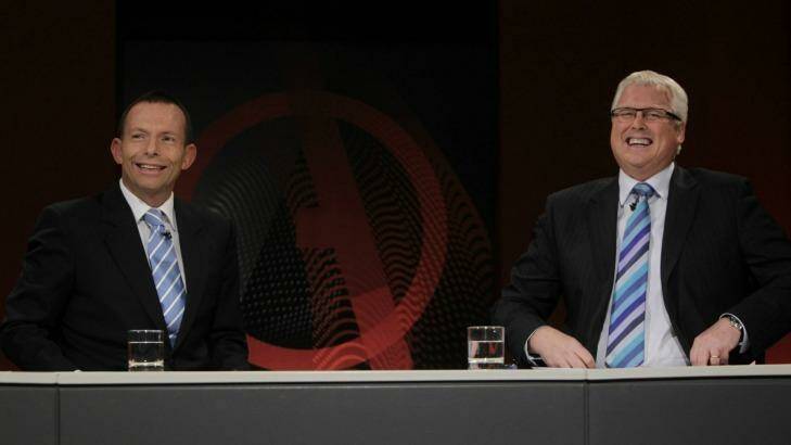 Tony Abbott on Q&A with Tony Jones in 2010. Photo: Glen McCurtayne