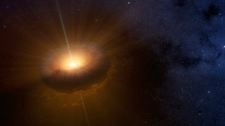 CX330 was first detected as a source of X-ray light in 2009 by NASA's Chandra X-Ray Observatory while it was surveying the bulge in the central region of the Milky Way.  Photo: NASA/JPL, artist's impression