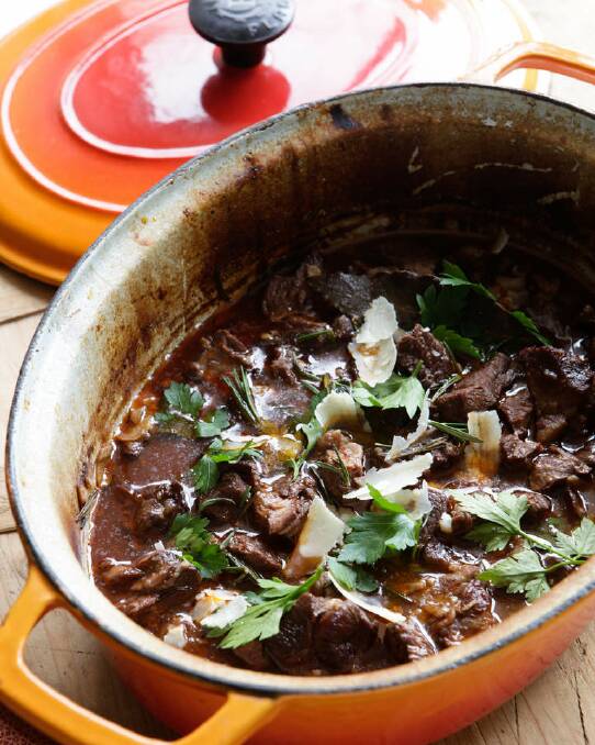 Jill Dupleix's lamb stew with red wine, anchovies and parmesan <a href="http://www.goodfood.com.au/good-food/cook/recipe/lamb-stew-with-red-wine-anchovies-and-parmesan-20111019-29udp.html"><b>(recipe here).</b></a> Photo: Marina Oliphant