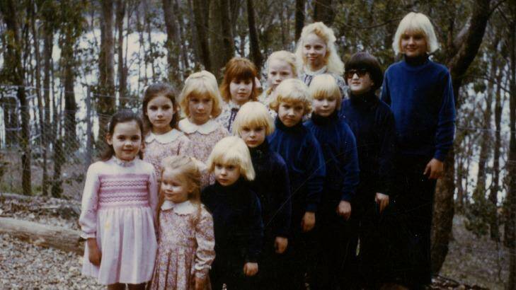 The children of The Family, many of whom had their hair dyed blonde to make them look like siblings. Photo: Supplied