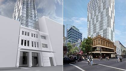 An artist's impression of the Ibis hotel, to be built in Elizabeth Street.
