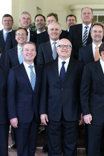 Making the grade? The Coalition ministry at their Government House swearing in one year ago. Photo: Andrew Meares