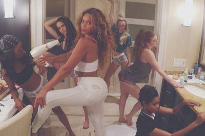Bathroom chic: Beyonce's new video for her upcoming single 7/11 was "leaked" over the weekend and is a departure from her usual sexy style. Photo: YouTube