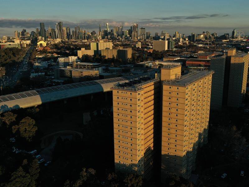 All 44 of Melbourne's high-rise public housing towers are set to be redeveloped by 2051. (James Ross/AAP PHOTOS)