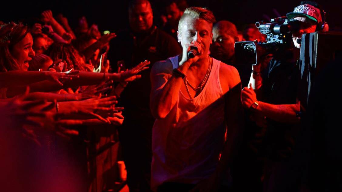 Scenes from the Macklemore's performance in Newcastle. Photo: MARINA NEIL