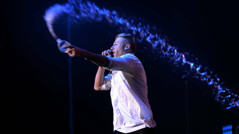 Scenes from the Macklemore's performance in Newcastle. Photo: MARINA NEIL