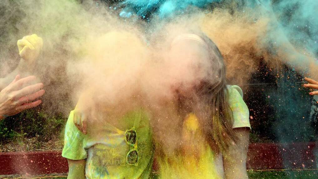Millie Widdison and Larni Marshall in the preview to Ballarat's Rainbow Run. Photo: JEREMY BANNISTER