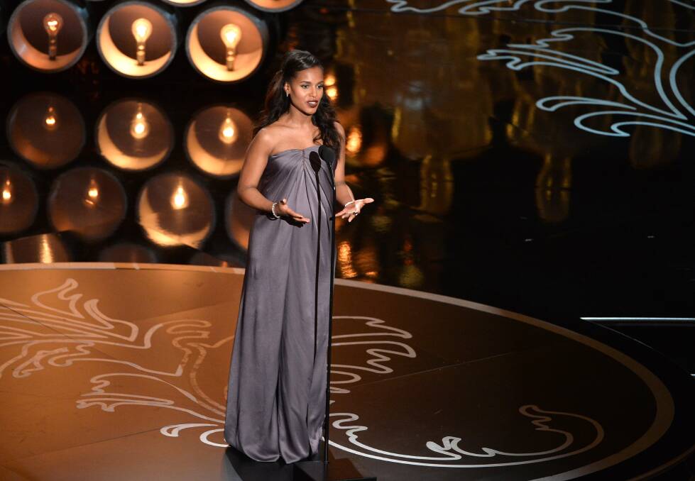 Actress Kerry Washington speaks onstage during the Oscars at the Dolby Theatre on March 2, 2014 in Hollywood Photo: GETTY IMAGES