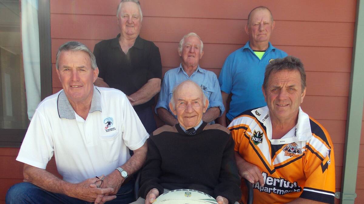 Renowned former local footballers, (front) John Bedingfeild, Don Stewart, Flynn Callaway, (back) Slip Reid, Barry Manning and Reigh Callaway showing their support for the Men of League Foundation, which is now calling for more local members.