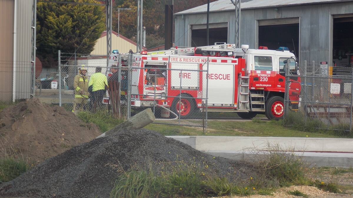 Emergency vehicle on standby at the scene of the natural gas leak.