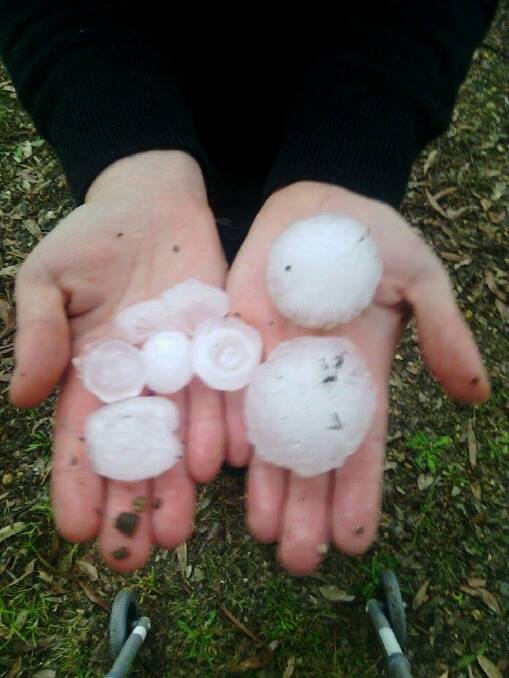 Facebook contributed photos of the Bodalla hailstorm