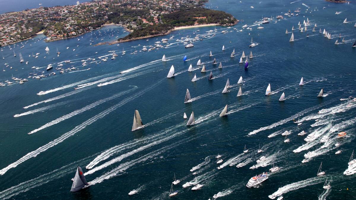 The fleet leaving Sydney is one of the great sights from the air.
