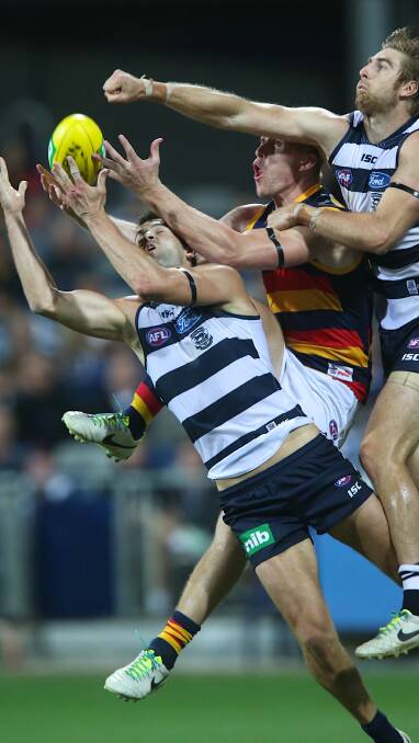 Geelong Cats v Adelaide Crows at Simonds Stadium. Pic: Pat Scala, The Age