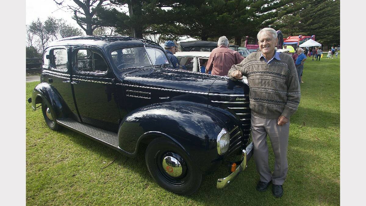 TATHRA: Des Heffernan with his 1939 Chrysler Plymouth, which has been in the family since it was bought. 